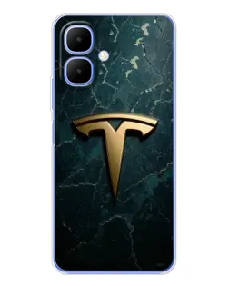 Чохол для TECNO Spark Go 2 з картинкою «Мармурова Tesla Gold»