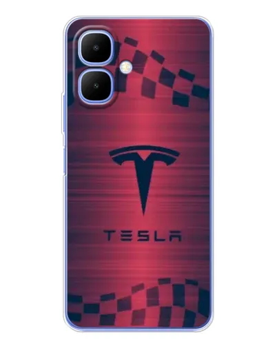 Чехол для TECNO Spark Go 2 с картинкой «Тесла красный карбон» Чехол для TECNO Spark Go 2 с картинкой «Тесла красный карбон»