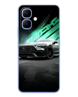 Чехол для TECNO Spark Go 2 с картинкой «Темный Mercedes AMG»