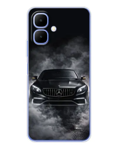 Чехол для TECNO Spark Go 2 с картинкой «Mercedes в дыму»