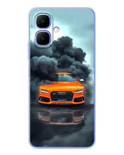 Чехол для TECNO Spark Go 2 с картинкой «Audi в облаках дыма»