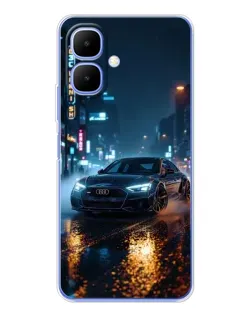 Чохол для TECNO Spark Go 2 з картинкою «Нічне місто та Audi»