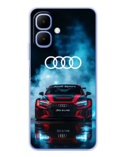 Чехол для TECNO Spark Go 2 с картинкой «Audi Sport — неон»