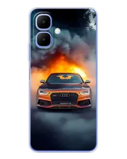 Чохол для TECNO Spark Go 2 з картинкою «Audi у вогняному диму»