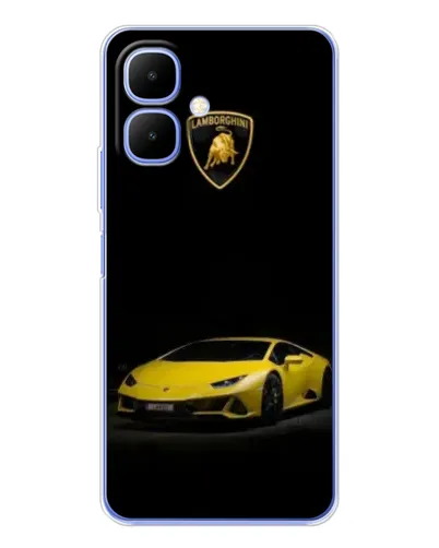 Чехол для TECNO Spark Go 2 с картинкой «Lamborghini желтый акцент»