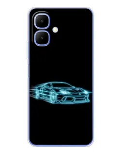 Чехол для TECNO Spark Go 2 с картинкой «Неоновый контур Lamborghini» Чехол для TECNO Spark Go 2 с картинкой «Неоновый контур Lamborghini»