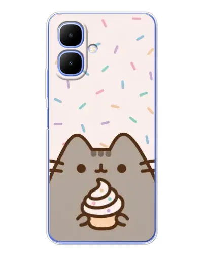 Чехол для TECNO Spark Go 2 с картинкой «Пушин с кексом»
