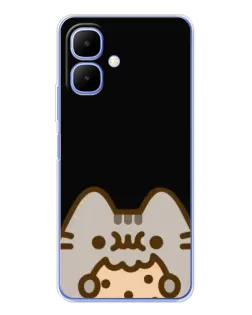 Чехол для TECNO Spark Go 2 с картинкой «Пушин на черном»