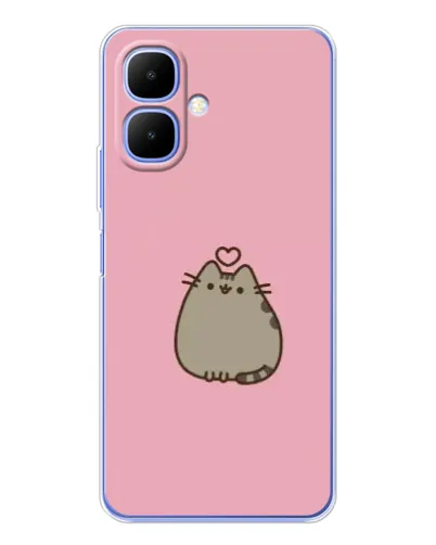 Чехол для TECNO Spark Go 2 с картинкой «Pusheen сердце»