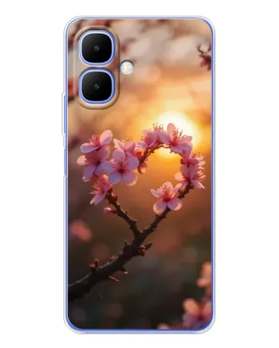 Чехол для TECNO Spark Go 2 с картинкой «Розовый цвет сердце на фоне заката» Чехол для TECNO Spark Go 2 с картинкой «Розовый цвет сердце на фоне заката»