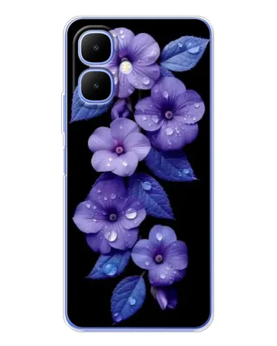 Чехол для TECNO Spark Go 2 с картинкой «Фиолетовые цветы с росою» Чехол для TECNO Spark Go 2 с картинкой «Фиолетовые цветы с росою»