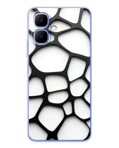 Чехол для TECNO Spark Go 2 с картинкой «Белая объемная сетка»