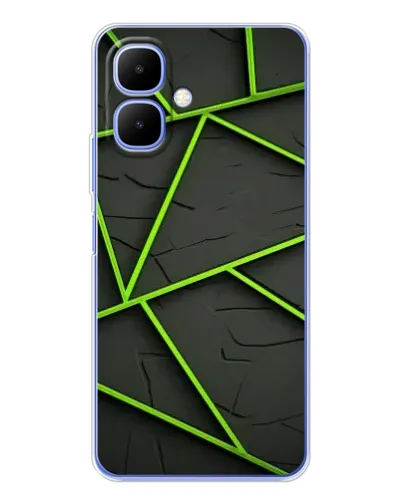 Чехол для TECNO Spark Go 2 с картинкой «Зеленые геометрические линии»