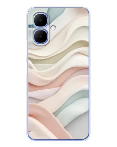 Чехол для TECNO Spark Go 2 с картинкой «Пастельные нежные волны»