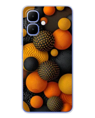 Чехол для TECNO Spark Go 2 с картинкой «Объемные оранжевые сферы»