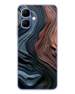 Чехол для TECNO Spark Go 2 с картинкой «Цветные волны каньона»