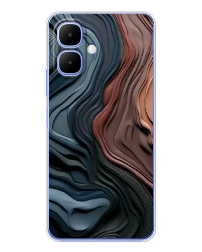 Чехол для TECNO Spark Go 2 с картинкой «Цветные волны каньона»