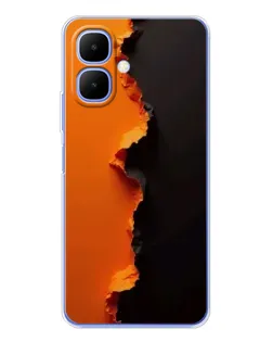 Чехол для TECNO Spark Go 2 с картинкой «Оранжевый разлом»