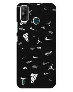 Чехол для TECNO Spark GO (2020) с картинкой «Nike Black Pattern»