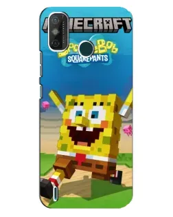 Чехол для TECNO Spark GO (2020) с картинкой «Губка Боб Minecraft»