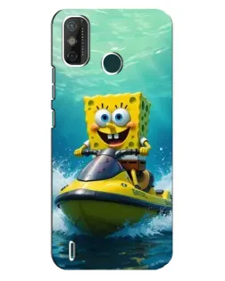 Чохол для TECNO Spark GO (2020) з картинкою «Спанч Боб на гідроциклі»
