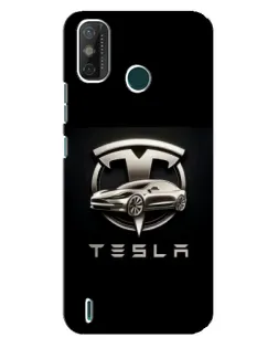 Чехол для TECNO Spark GO (2020) с картинкой «Tesla — серебристое авто»