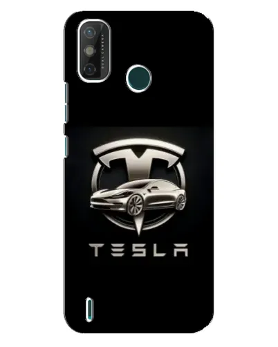 Чехол для TECNO Spark GO (2020) с картинкой «Tesla — серебристое авто»