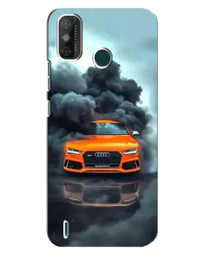 Чехол для TECNO Spark GO (2020) с картинкой «Audi в облаках дыма»