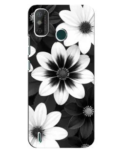 Чехол для TECNO Spark GO (2020) с картинкой «Монохромные астры»
