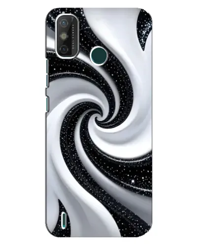 Чехол для TECNO Spark GO (2020) с картинкой «Черно-белая спираль»