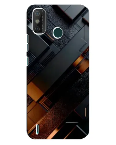 Чехол для TECNO Spark GO (2020) с картинкой «Черные геометрические блоки»
