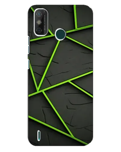 Чехол для TECNO Spark GO (2020) с картинкой «Зеленые геометрические линии»