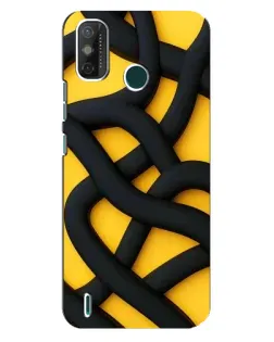 Чехол для TECNO Spark GO (2020) с картинкой «Черное желтое переплетение»