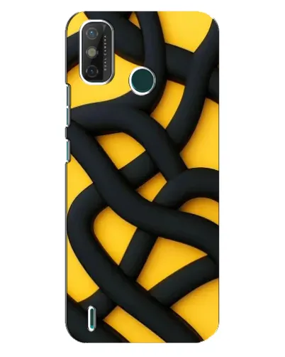Чехол для TECNO Spark GO (2020) с картинкой «Черное желтое переплетение»