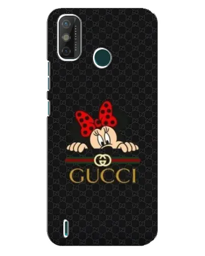 Чехол для TECNO Spark GO (2021) с картинкой «Минни Маус Gucci — черный»