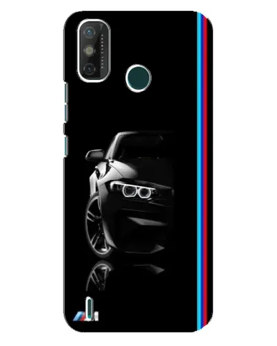 Чехол для TECNO Spark GO (2021) с картинкой «Силуэт BMW в темноте»