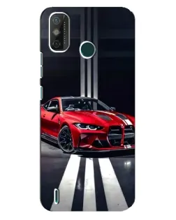 Чехол для TECNO Spark GO (2021) с картинкой «Красная BMW на дороге»
