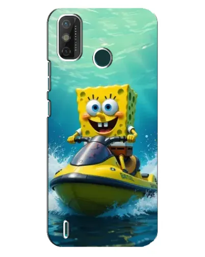 Чохол для TECNO Spark GO (2021) з картинкою «Спанч Боб на гідроциклі»