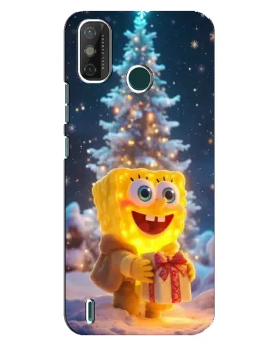 Чохол для TECNO Spark GO (2021) з картинкою «Різдвяний Спанч Боб»