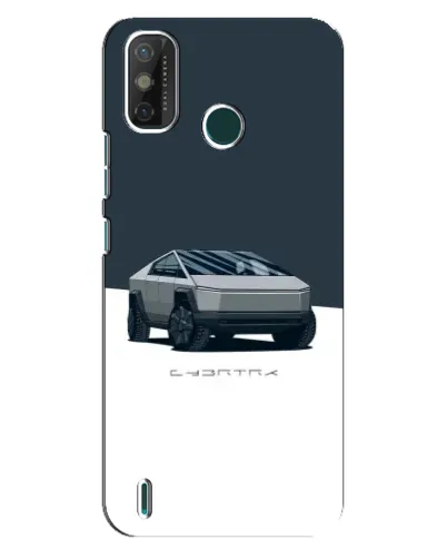 Чехол для TECNO Spark GO (2021) с картинкой «Серебристый Cybertruck Tesla»