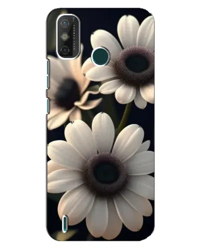 Чехол для TECNO Spark GO (2021) с картинкой «Белые маргаритки макро»