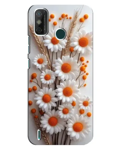 Чехол для TECNO Spark GO (2021) с картинкой «Белые сухоцветы»