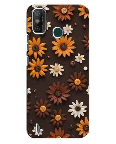 Чехол для TECNO Spark GO (2021) с картинкой «Узор из маленьких подсолнухов»
