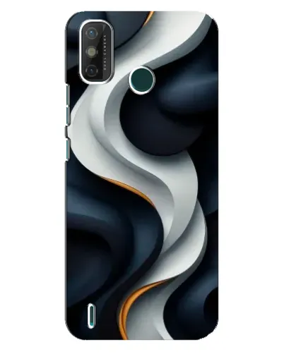 Чехол для TECNO Spark GO (2021) с картинкой «Объемные черно-белые ленты»