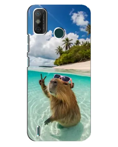 Чехол для TECNO Spark GO (2021) с картинкой «Капибара на море»