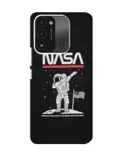 Чехол для TECNO Spark GO (2022) с картинкой «NASA — шагаем по Луне»