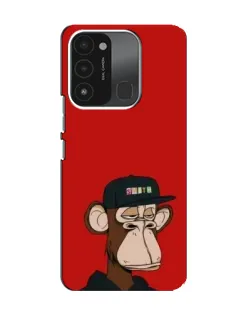 Чехол для TECNO Spark GO (2022) с картинкой «Bored Ape — красный фон»