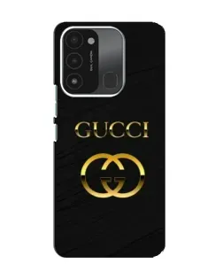 Чехол для TECNO Spark GO (2022) с картинкой «Золотой логотип Gucci»