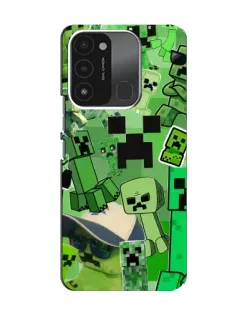 Чехол для TECNO Spark GO (2022) с картинкой «Криперы Minecraft»