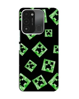 Чехол для TECNO Spark GO (2022) с картинкой «Паттерн с криперами»